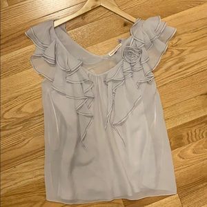 Rebecca Taylor Ruffle Blouse with silk camisole